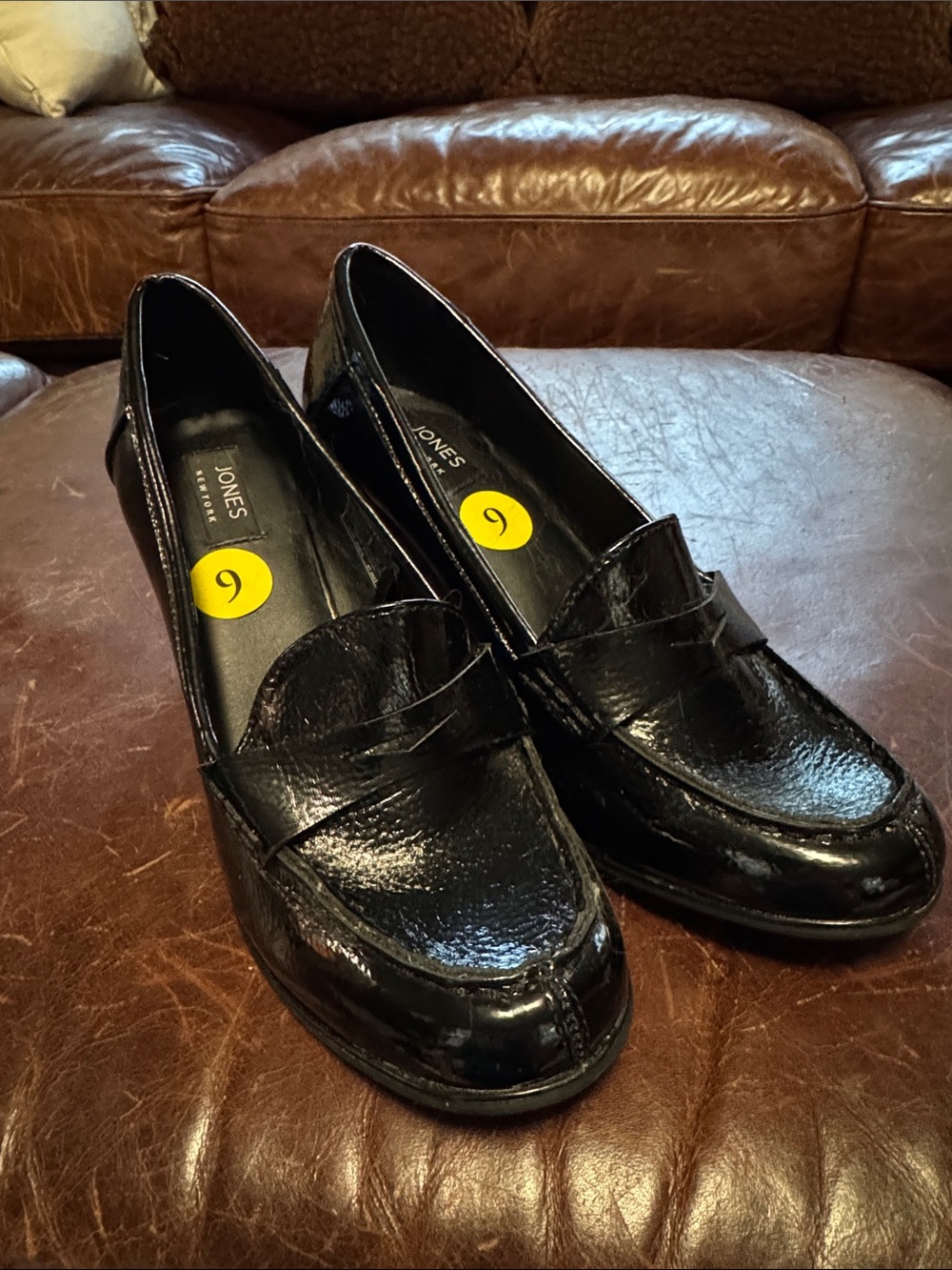 Jones New York Black Patent Penny Loafers
